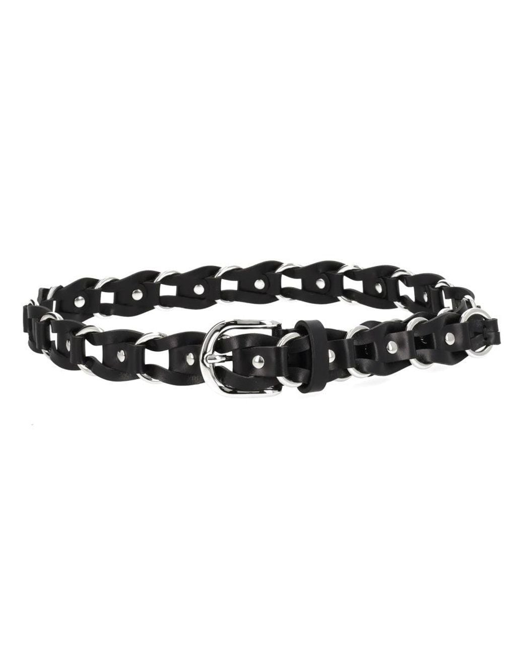 Isabel Marant Black Chain Detail Logo Belt