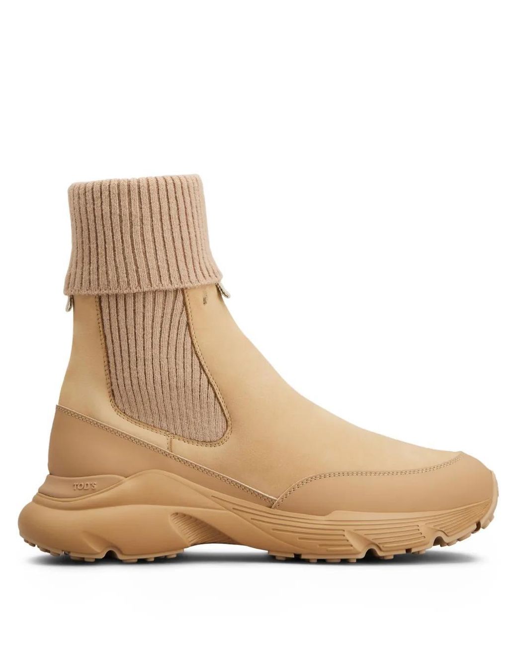Tod's Natural Contrasting Material Sneakers