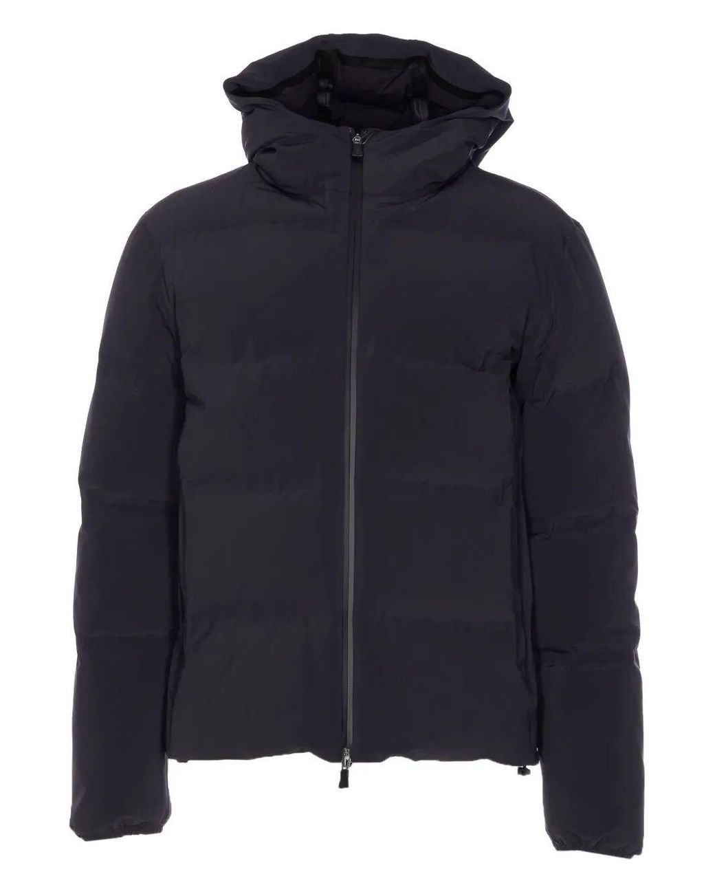 Herno Blue New Impact Hooded Short Down Jacket Clothing for men