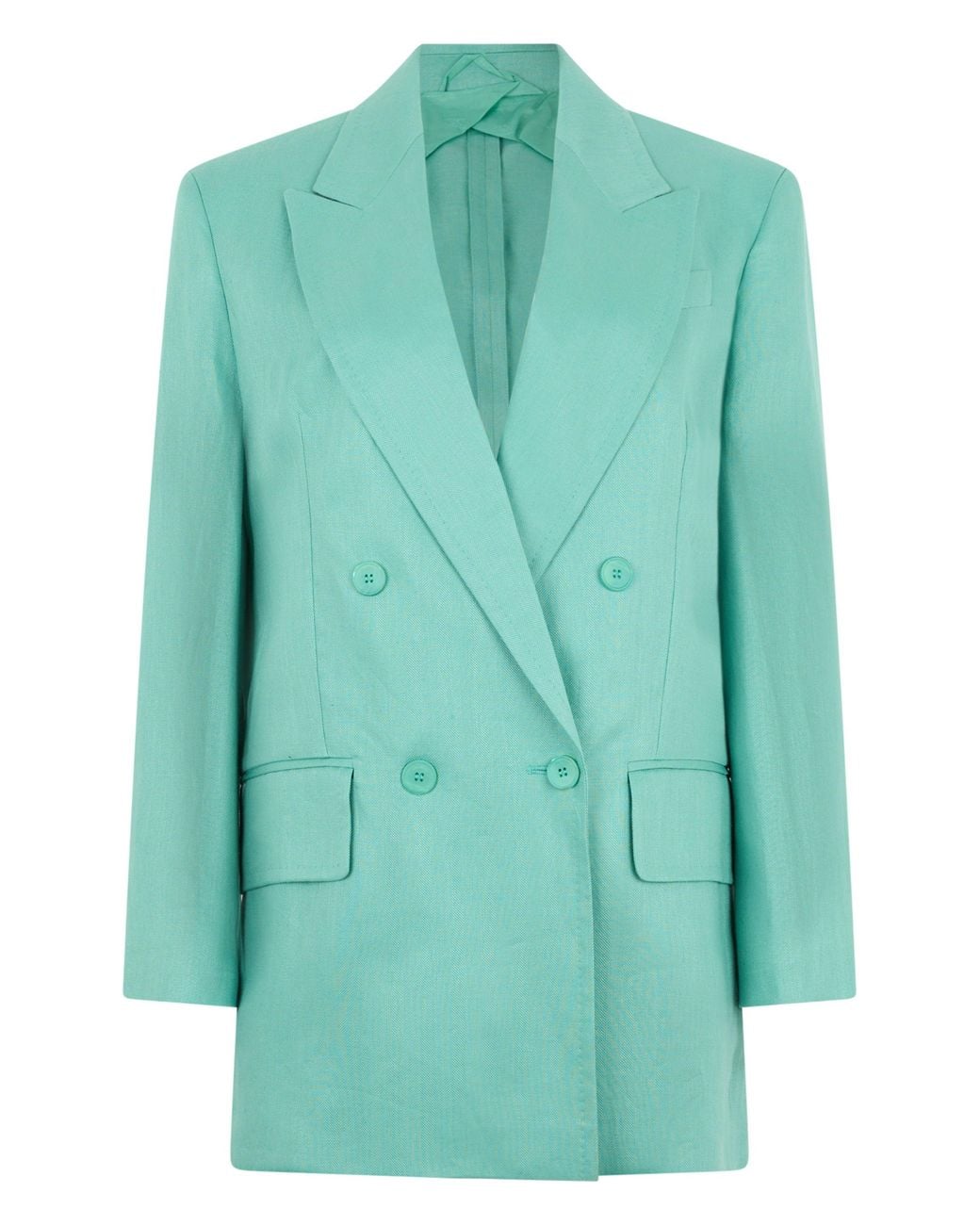 Max Mara Green Unlined Double-Breasted Blazer