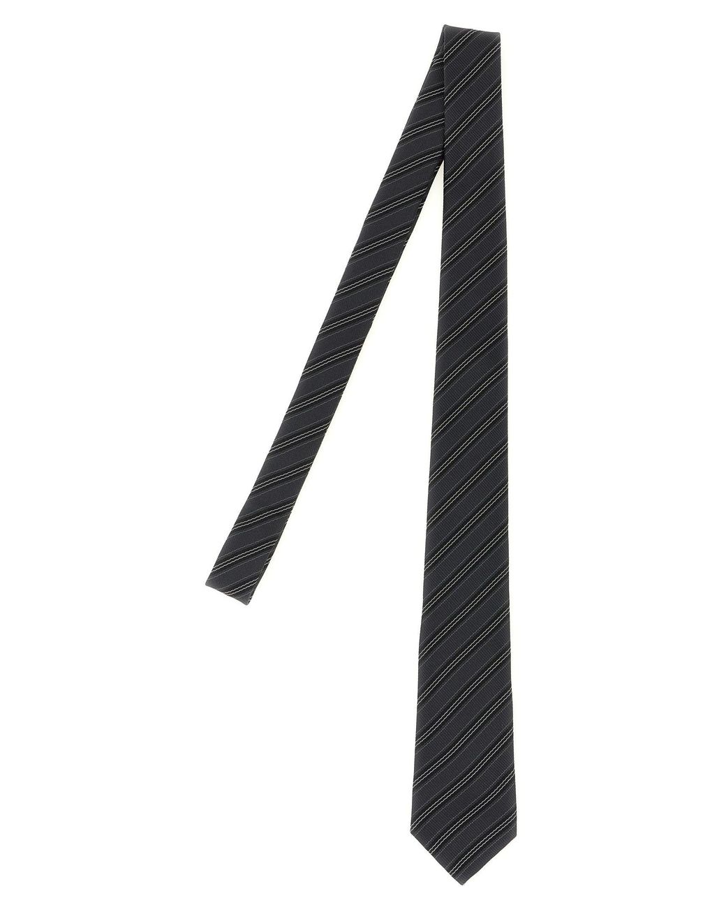 Saint Laurent Black Striped Tie for men