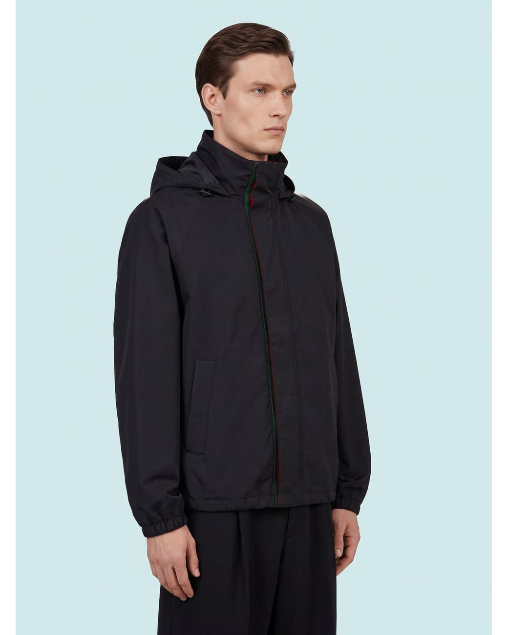 Gucci Gray Compact Cotton Jacket With Zip for men