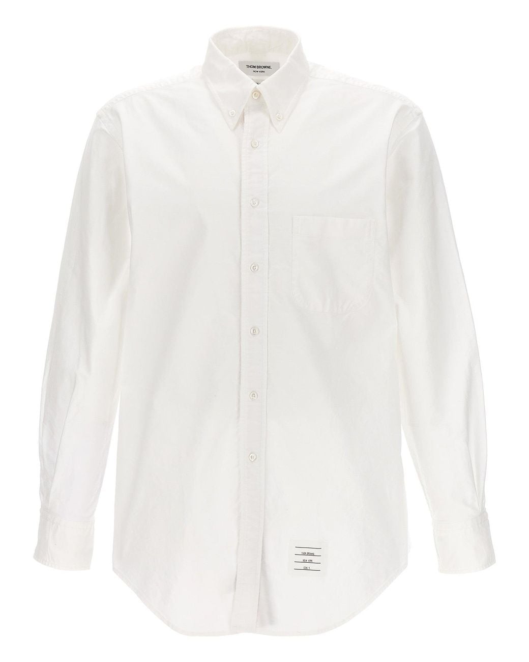 Thom Browne White Solid Poplin Shirt for men