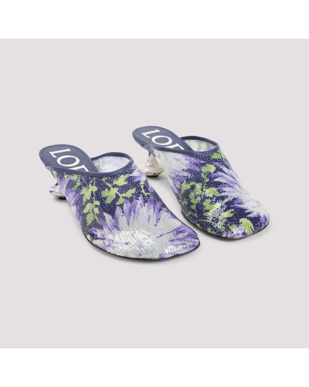 Loewe White Toy 45 Sequins Mules