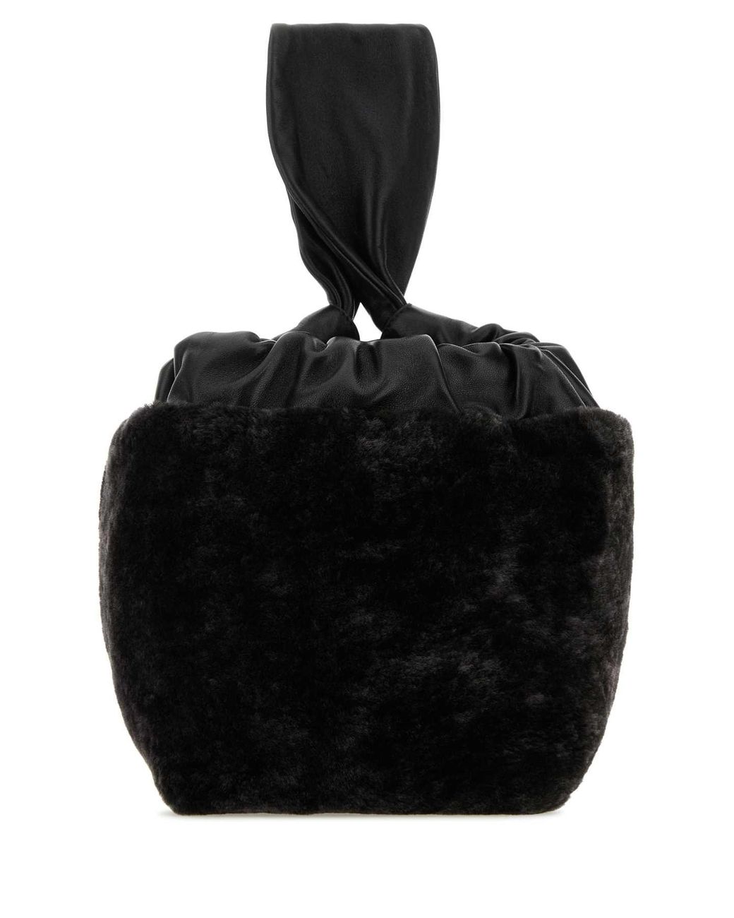 Jil Sander Black Shearling Clutch