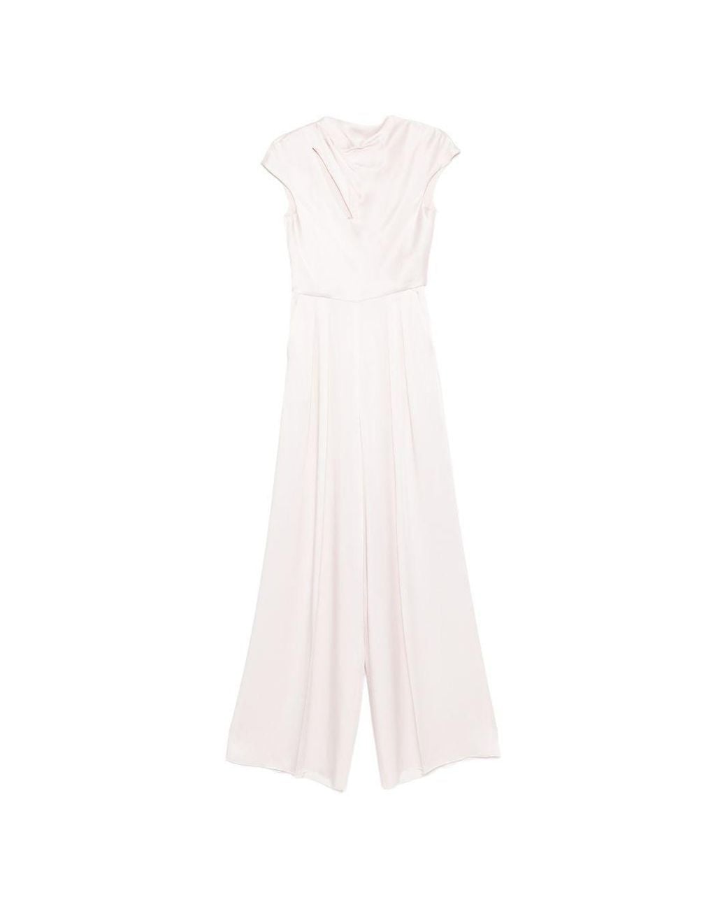 Max Mara White Combinaison Drapée Envers
