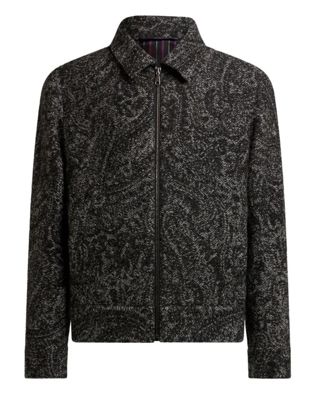Etro Black Jacquard Bomber Jacket for men