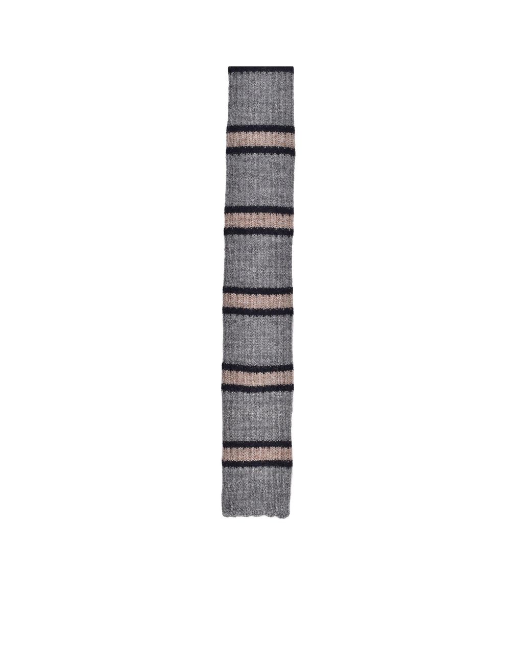 Brunello Cucinelli Multicolor Two Tone Wool Blend Skinny Knit Tie New for men