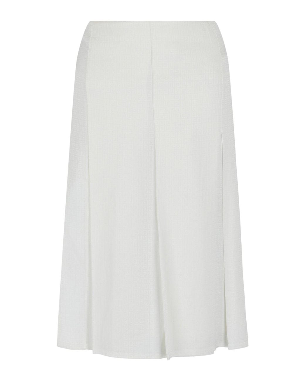 Givenchy White 4G Monogram Pleated Skirt