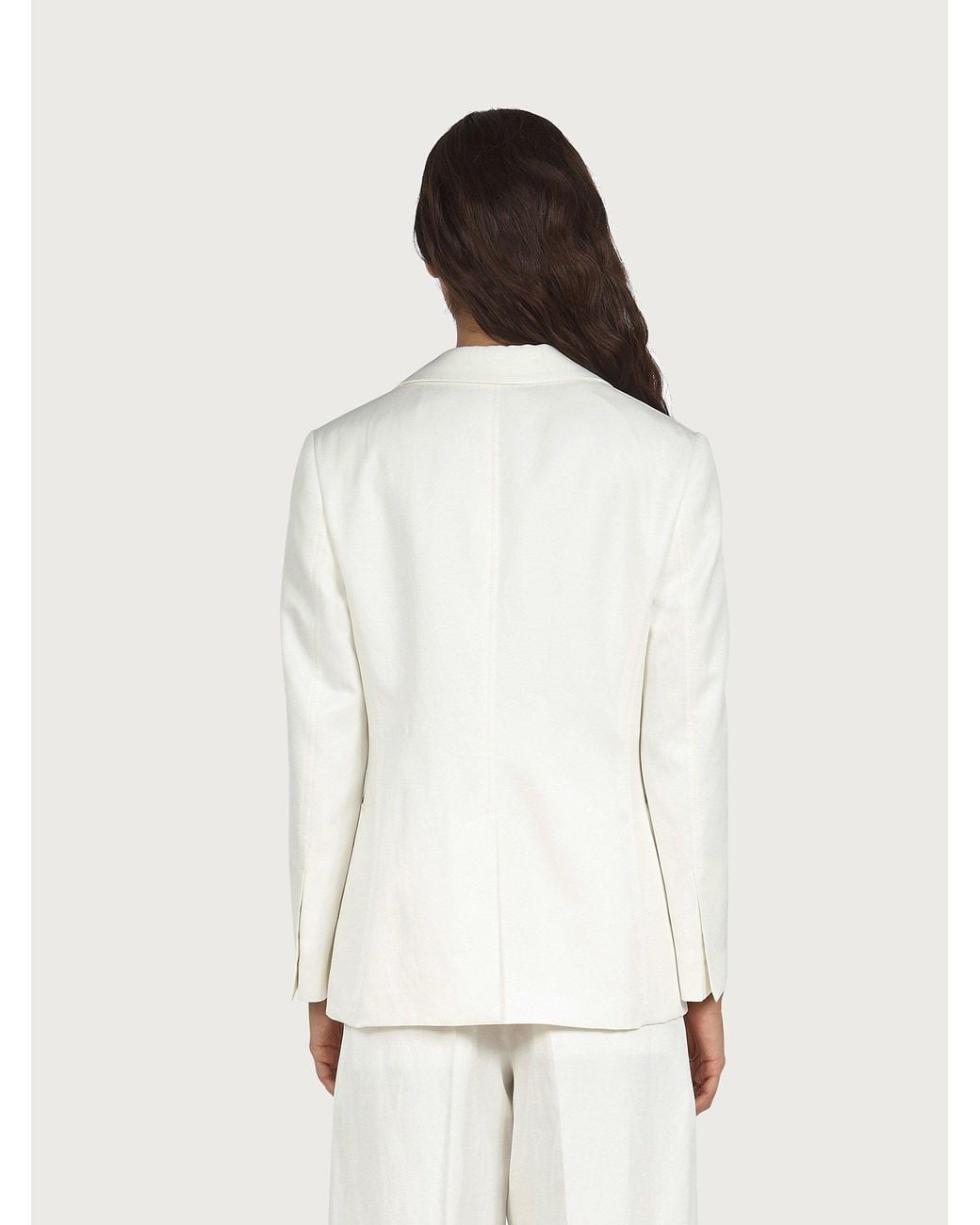 Ferragamo White Blazer, Single-Breasted