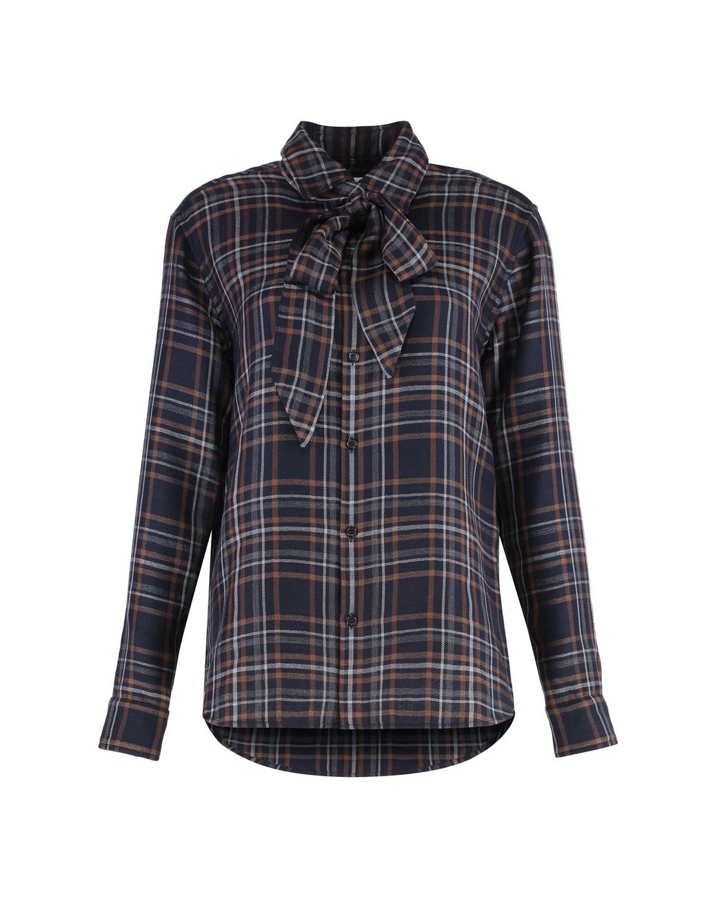 Saint Laurent Blue Check Pattern Shirt