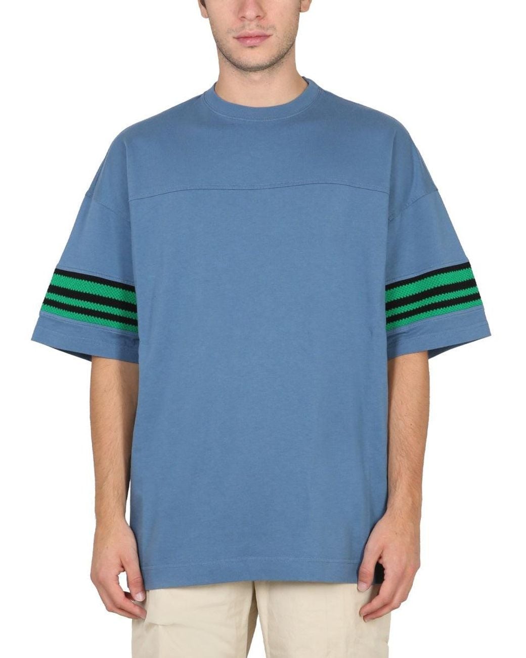 Ambush Blue Loose-Fitting T-Shirt With Logo Patch for men