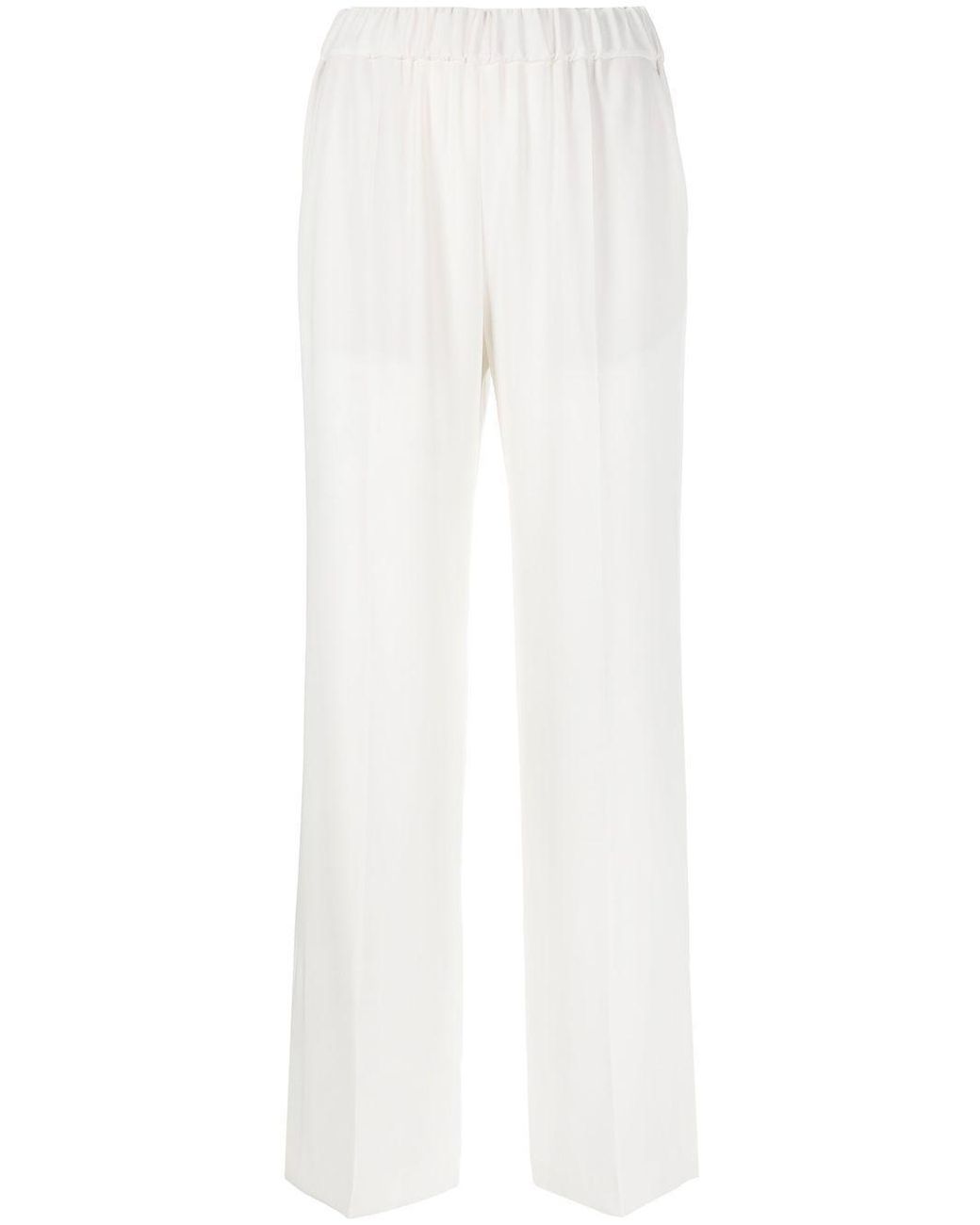 Alberto Biani White Cady Elasticated Trousers