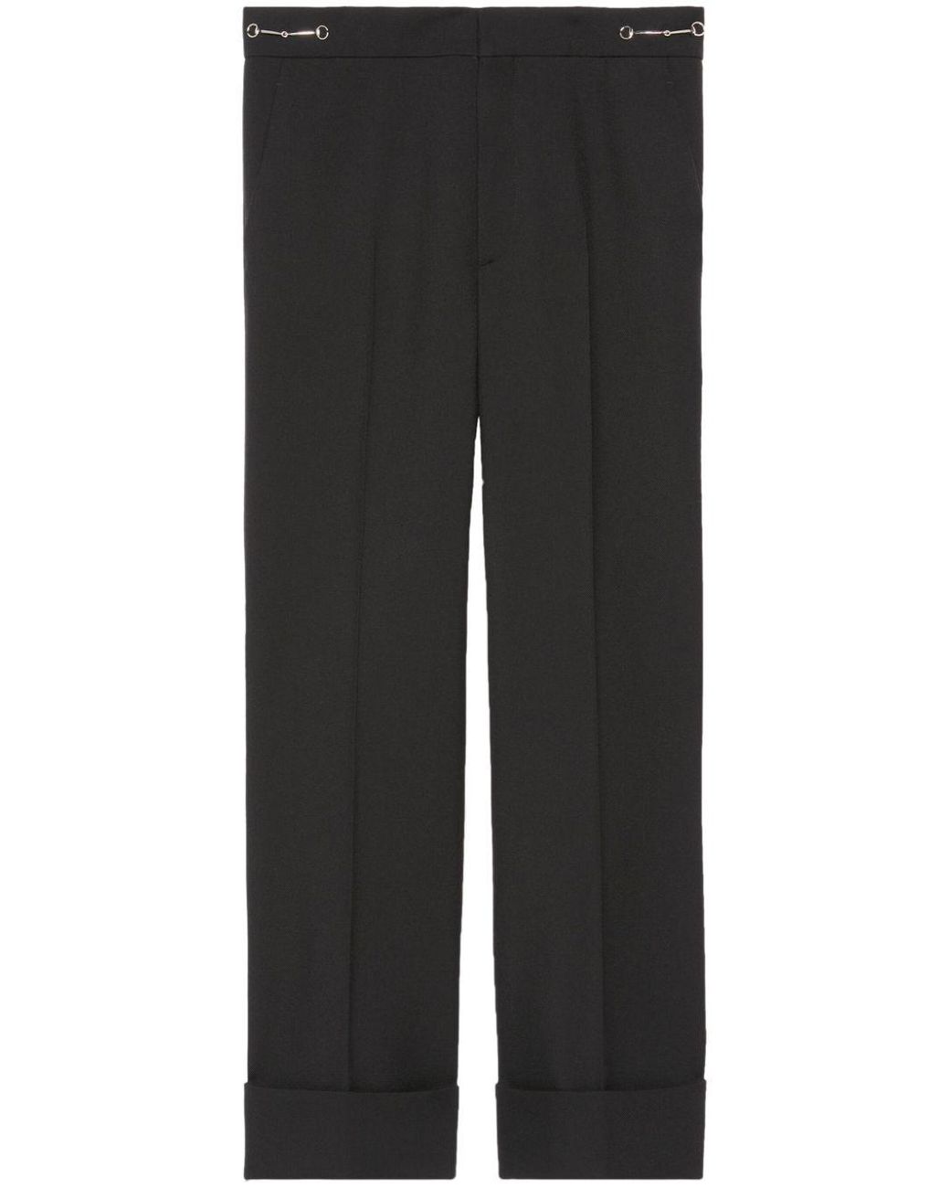 Gucci Black Wool Cropped Trousers