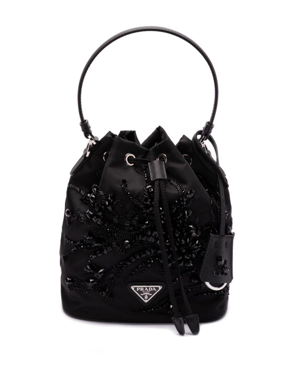 Prada Black Embroidered Mini Bag