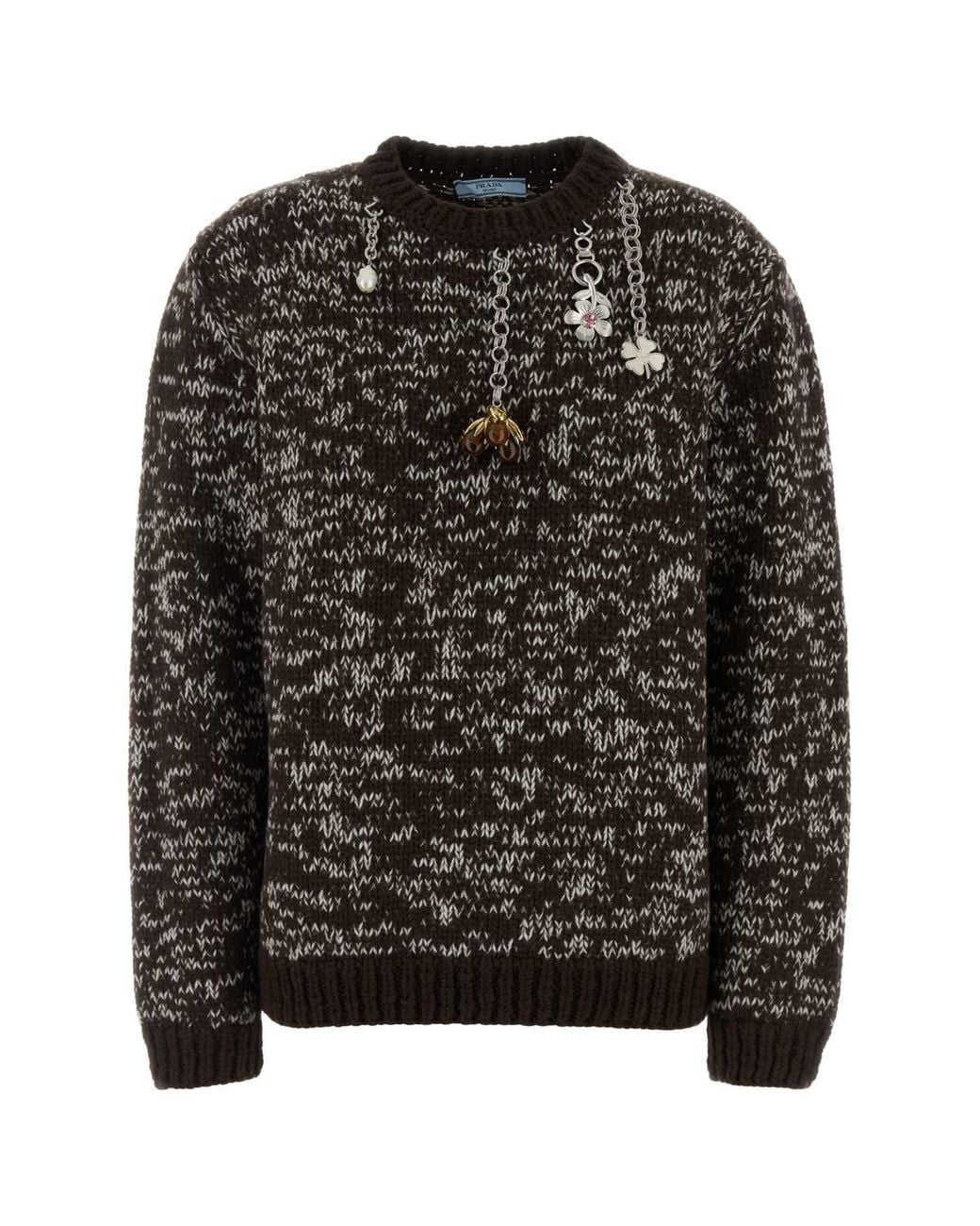 Prada Black Two-Tone Wool Oversize Sweater