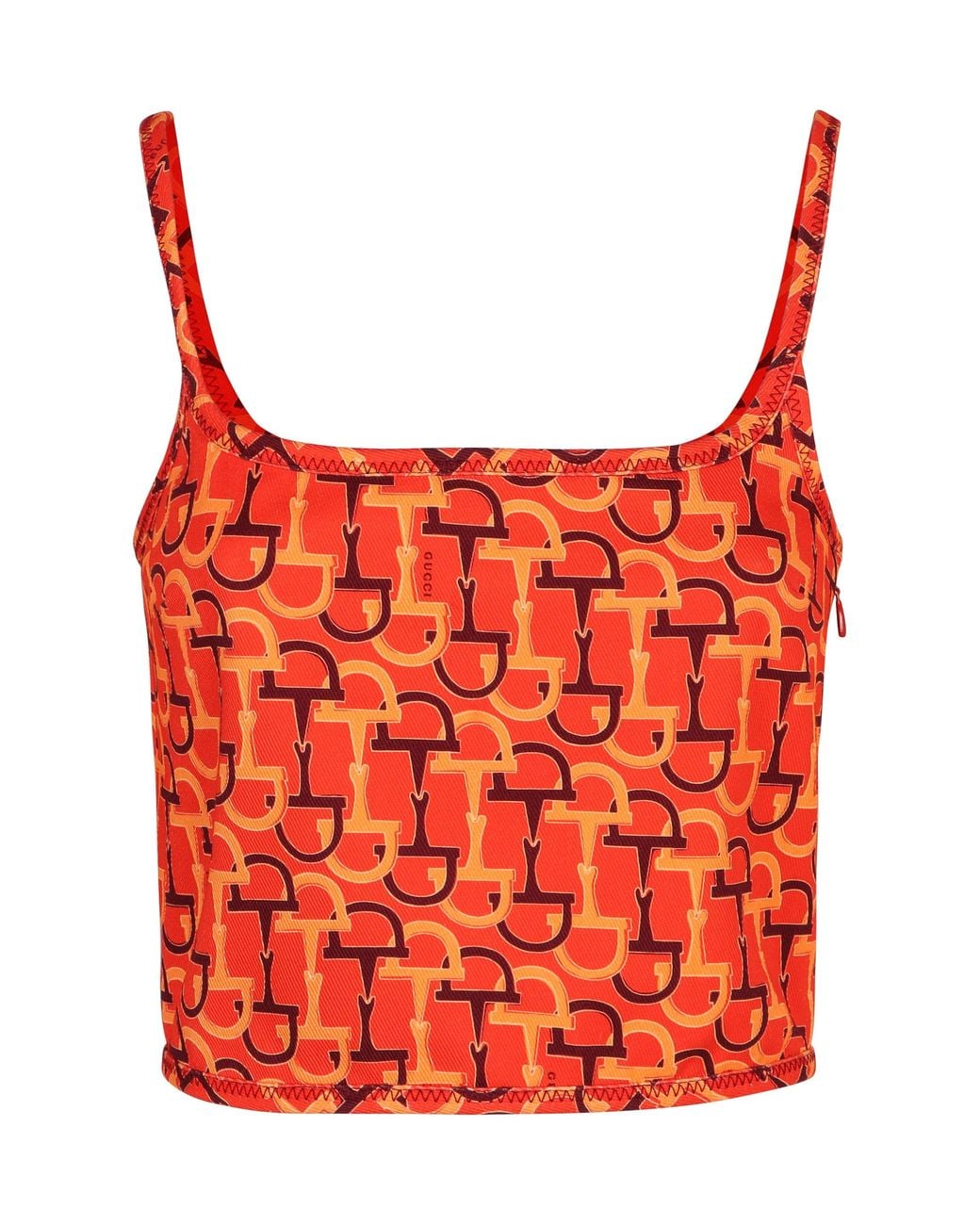 Gucci Orange Printed Crop Top