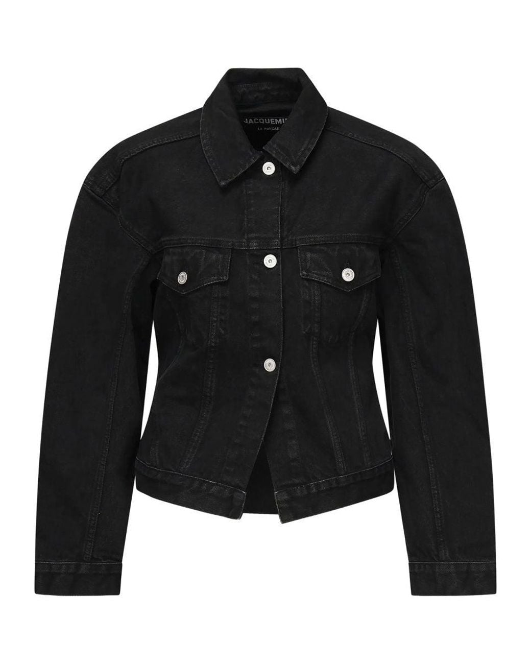 Jacquemus Black Denim Jacket De-Nimes Cotton Waistcoats & Gilets