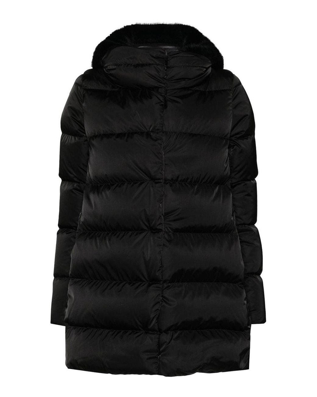 Herno Black Quilted Down Jacket With Hood