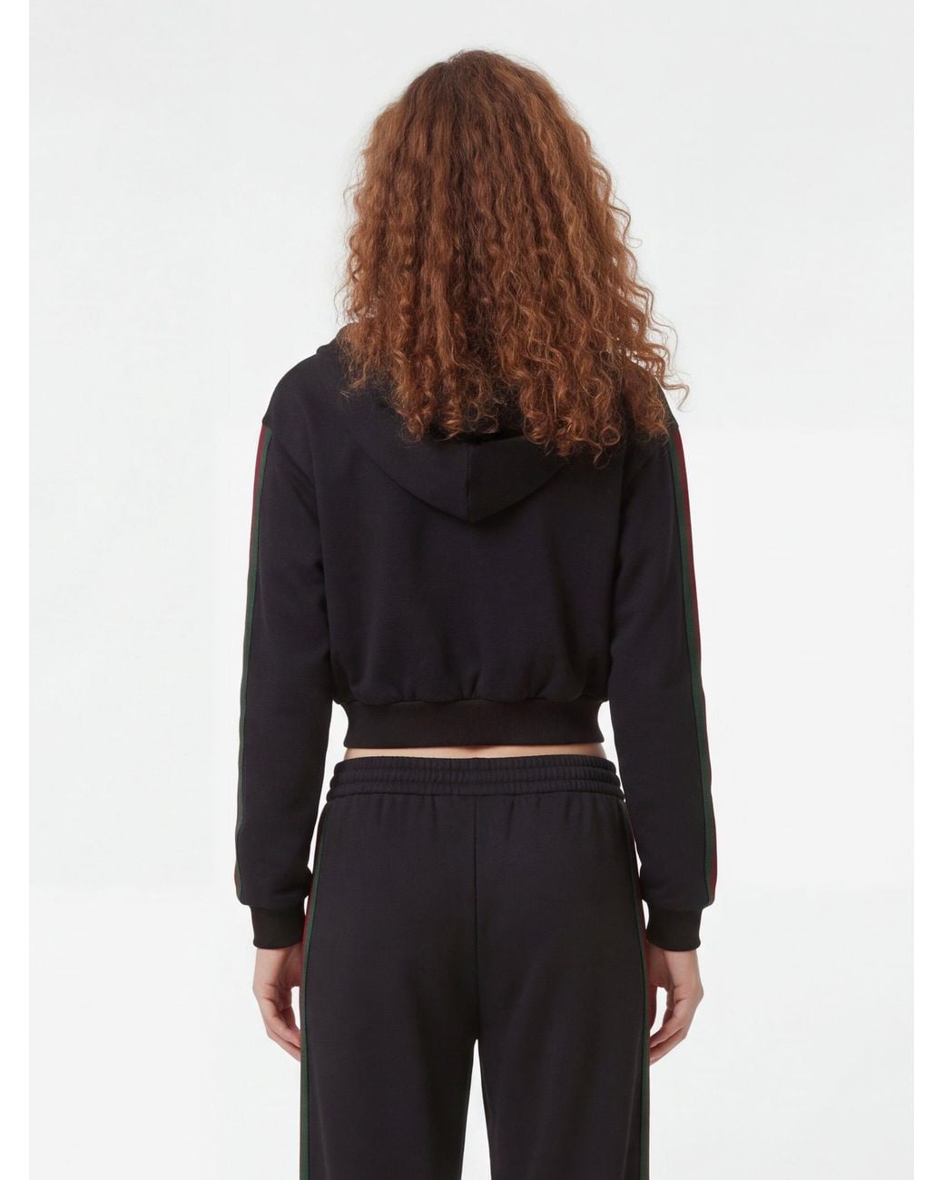 Black Ribbon Ribbed Gucci Zip Jacket in Black | Lyst
