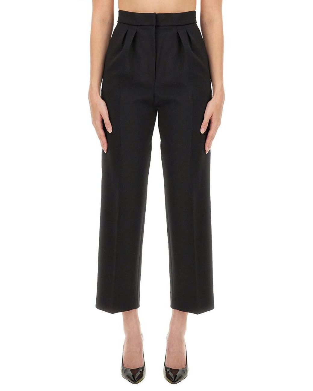 Max Mara Black Classic Virgin Wool Pants