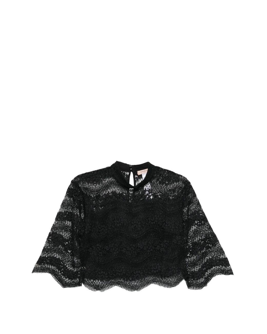 Twinset Black Twinset Laced Blouse