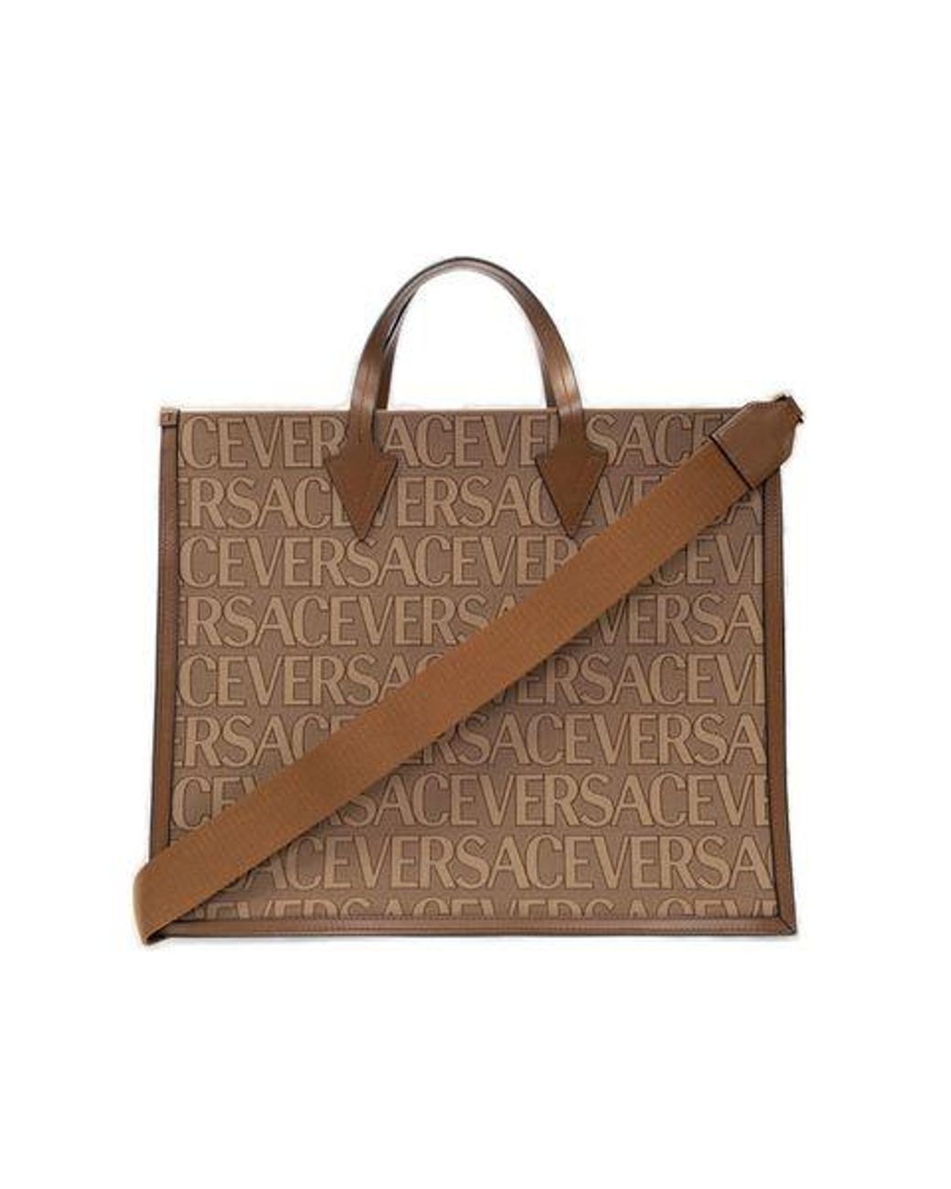 Versace Brown Allover Tote Bag