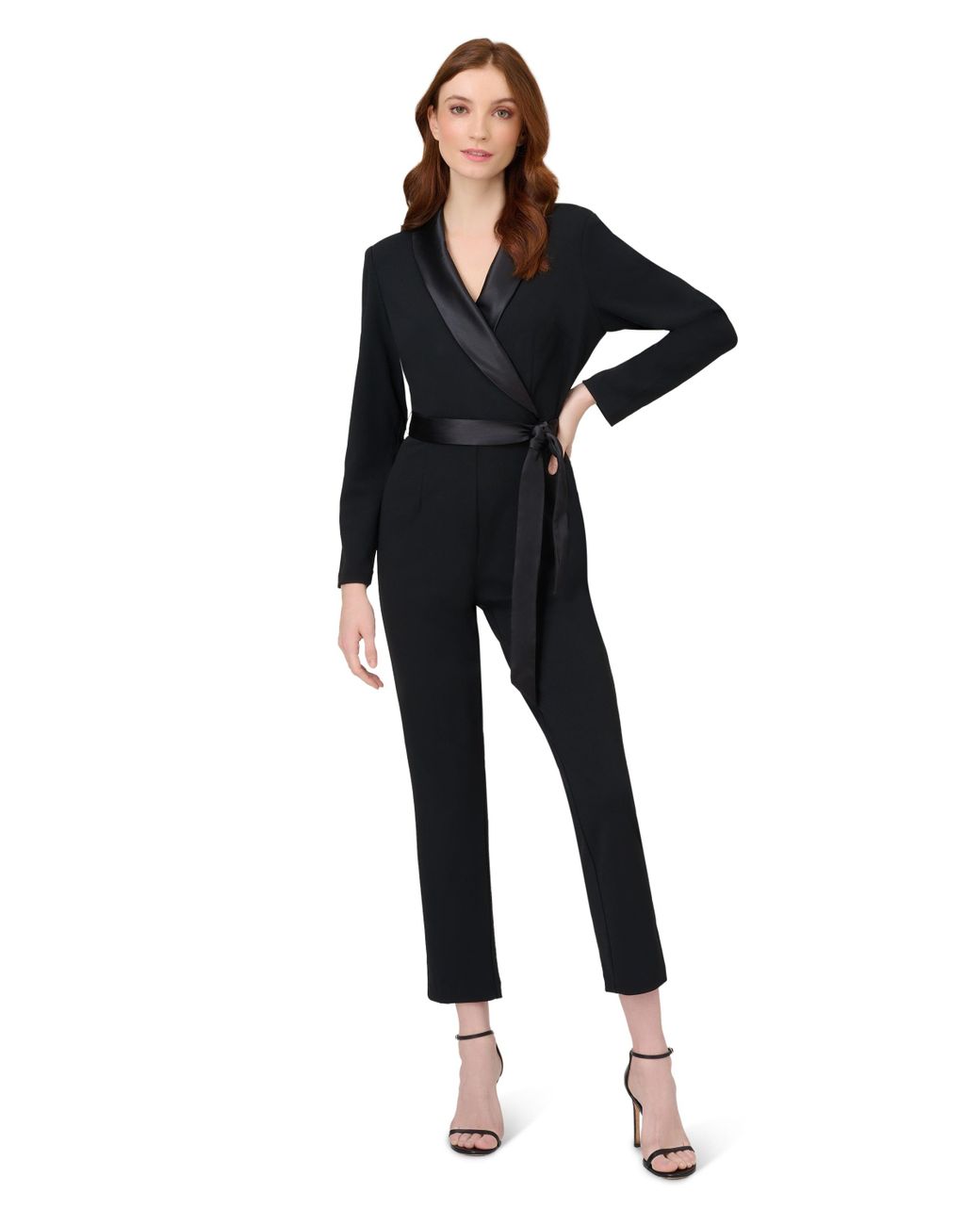 Adrianna Papell Tuxedo Jumpsuit in Blue | Lyst