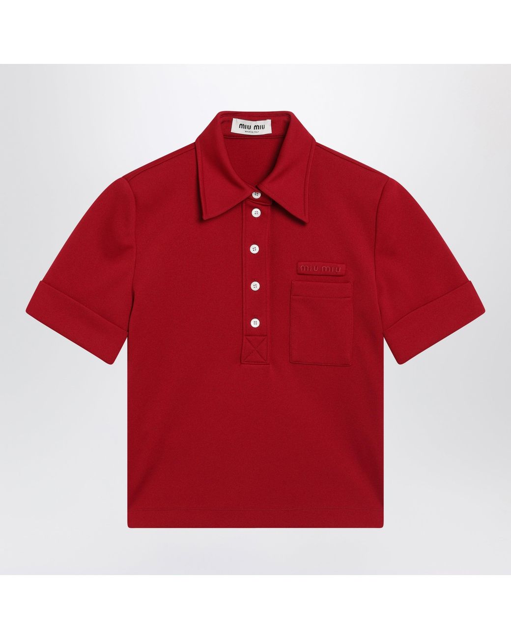 Miu Miu Red Ruby Technical Jersey Polo