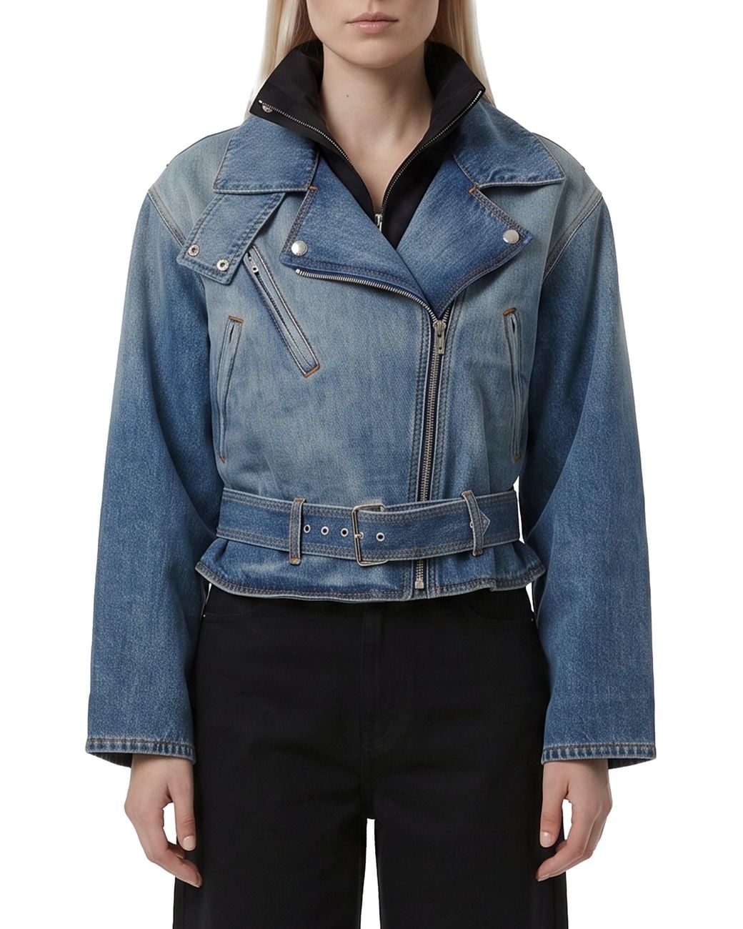 Alaïa Blue Reverse Denim Jacket