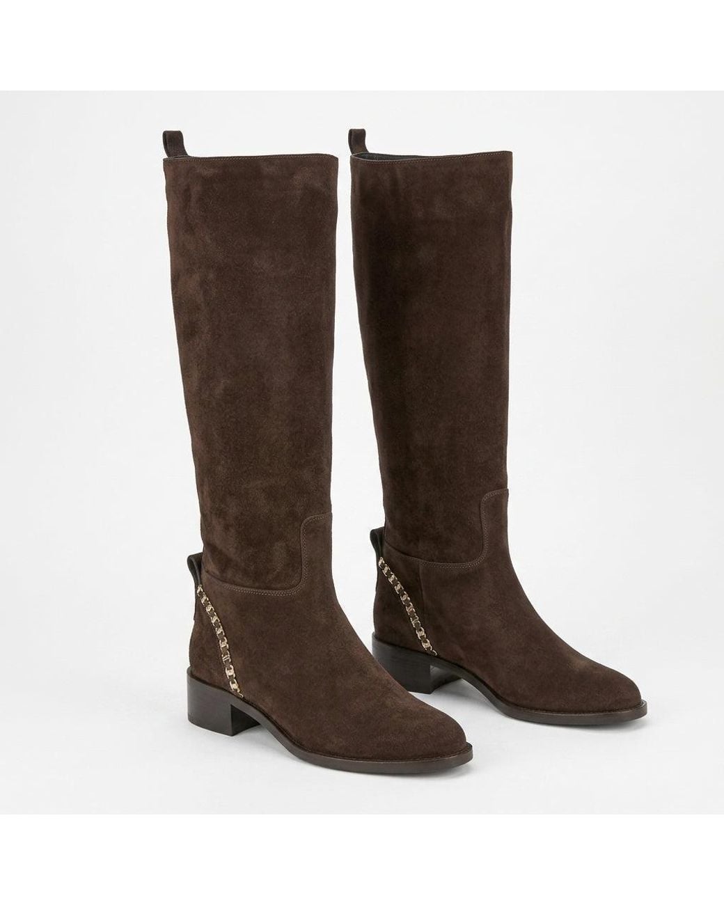 Ferragamo Brown Tawine Boot, Dark Suede