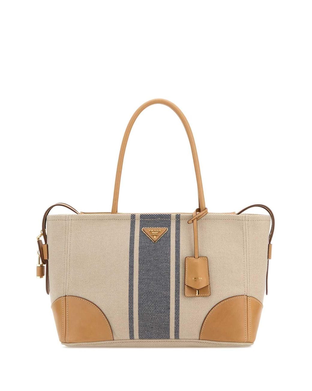 Prada Natural Logo Large Tote