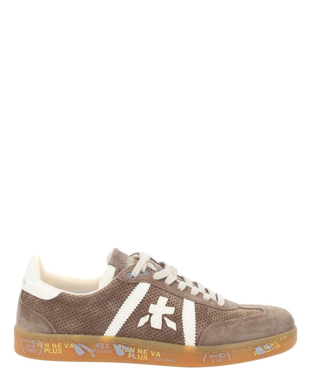 Premiata Brown Perforated Sneakers for men
