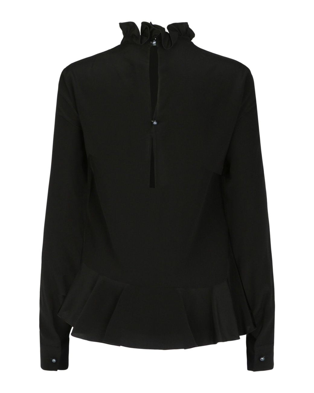 Givenchy Black Ruffled Silk Blouse