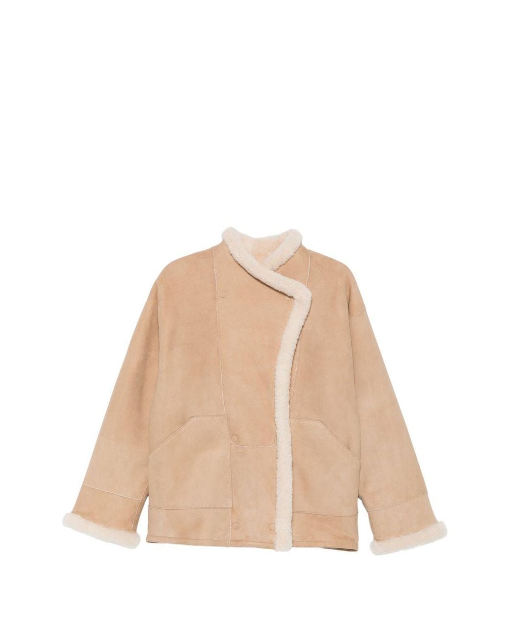 Closed Natural Shearling Double-Breasted Jacket