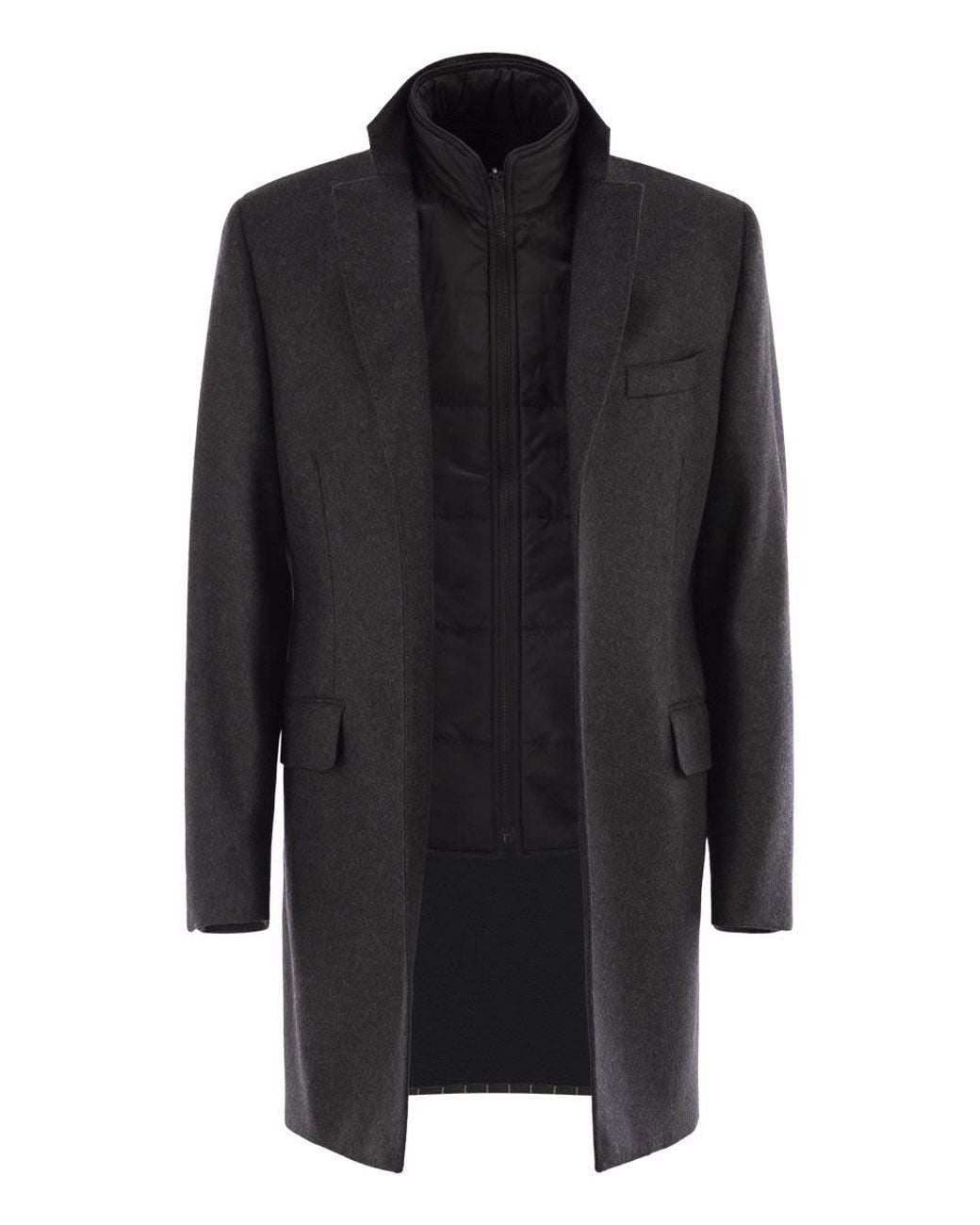 Fay Black Double Coat for men