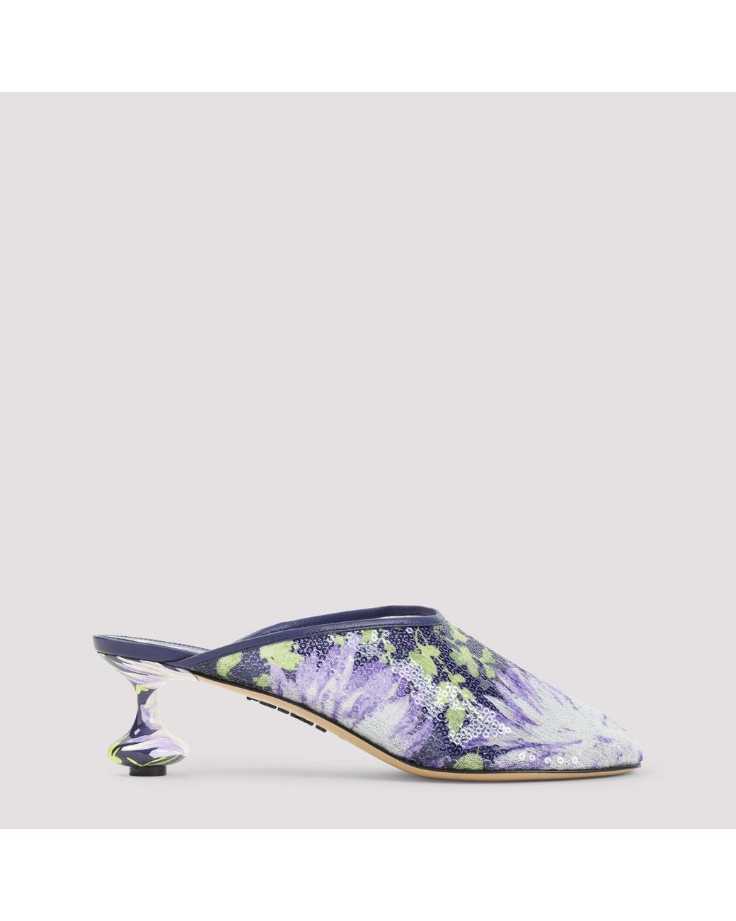 Loewe White Toy 45 Sequins Mules