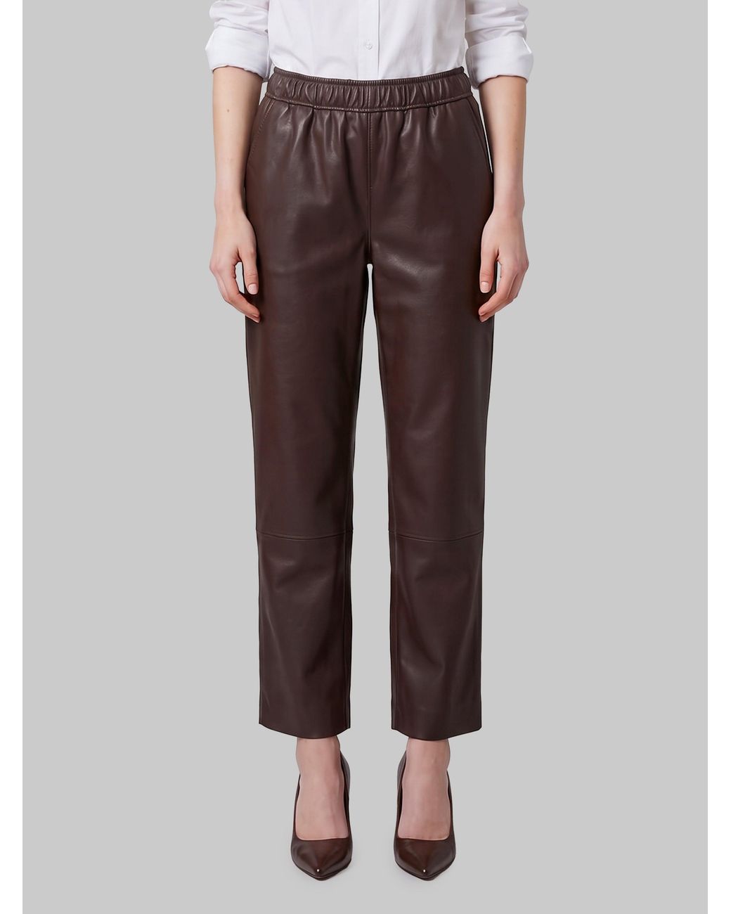 PARIENTE Brown Sarah Leather Pants