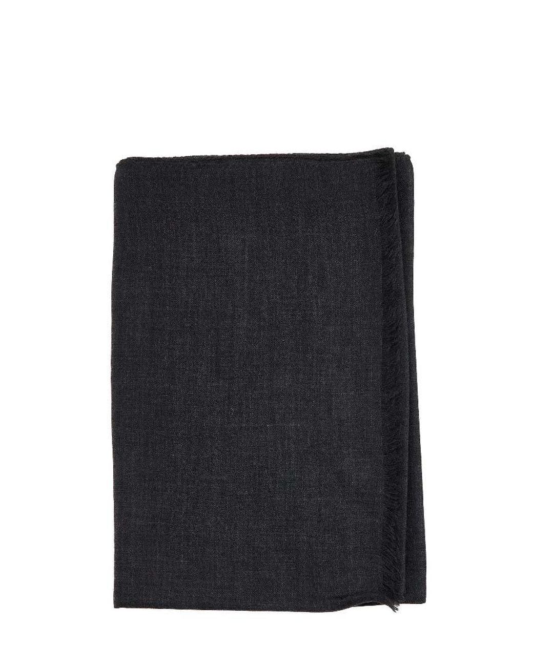D 40 Black Cashmere Scarf for men