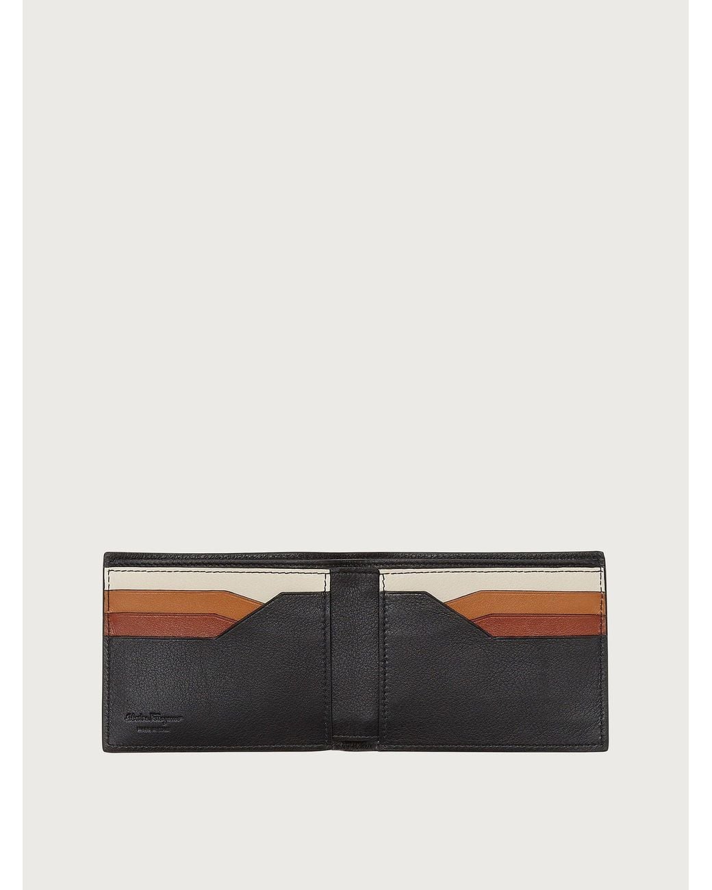 Ferragamo Black Bifold Wallet, Leather for men