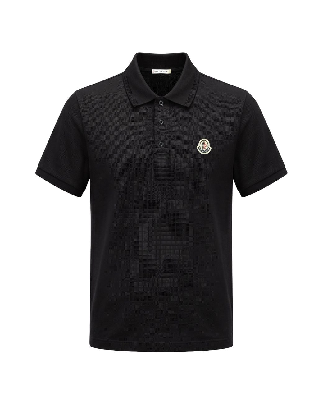 Feature. There Logo Moncler Short Sleeve Polo With Logo in Black for Men | Lyst