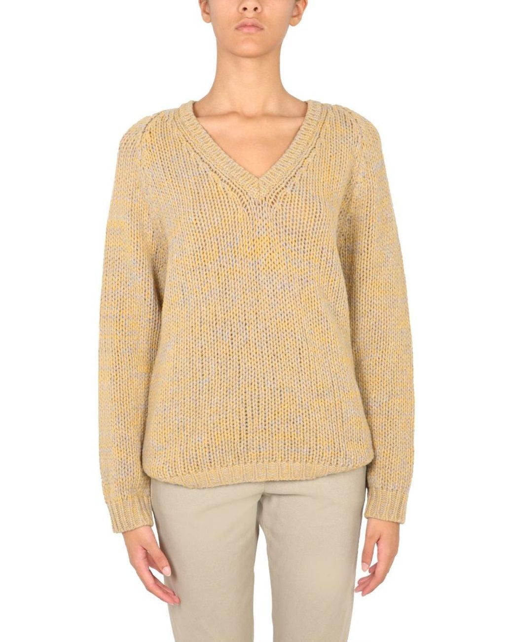 Aspesi Natural V-Neck Sweater for men