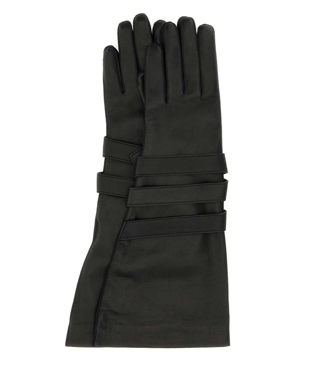 Saint Laurent Black Leather Gloves