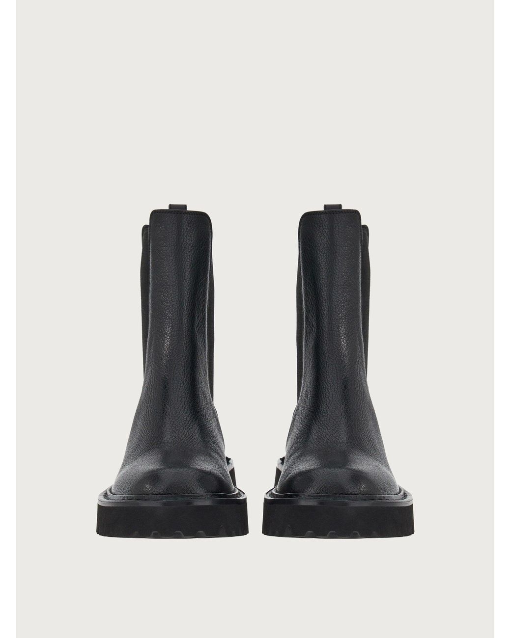 Ferragamo Black Oderico Bootie, Leather