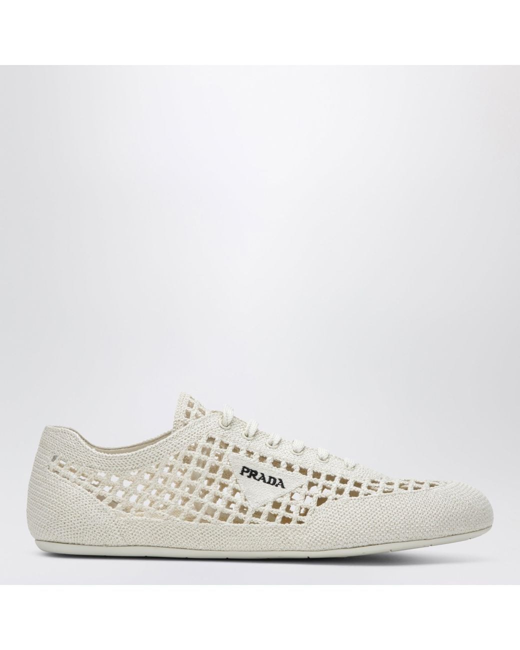 Prada White Collapse Sneakers