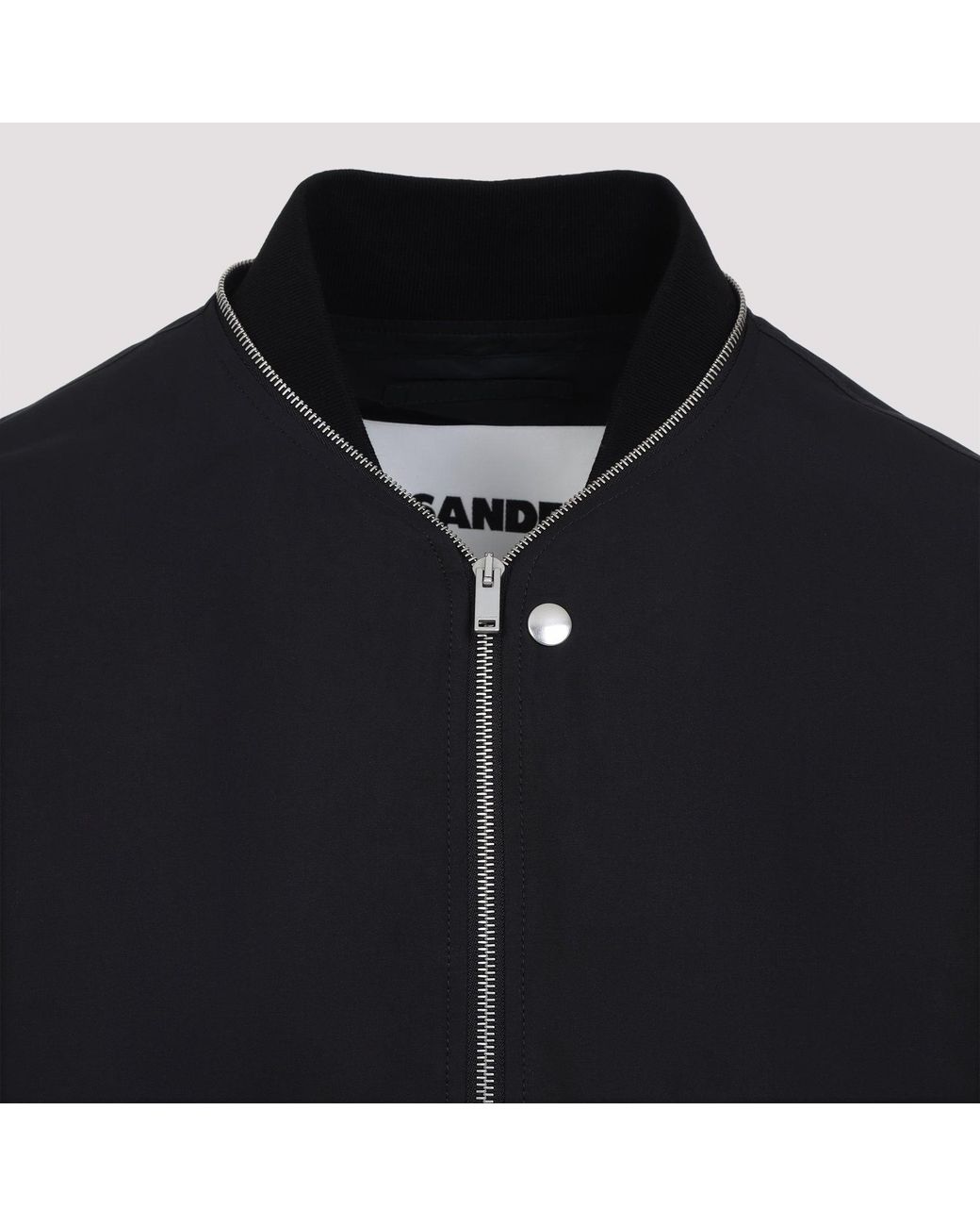 Jil Sander Black Bomber Jacket With Ribbed Cuffs for men