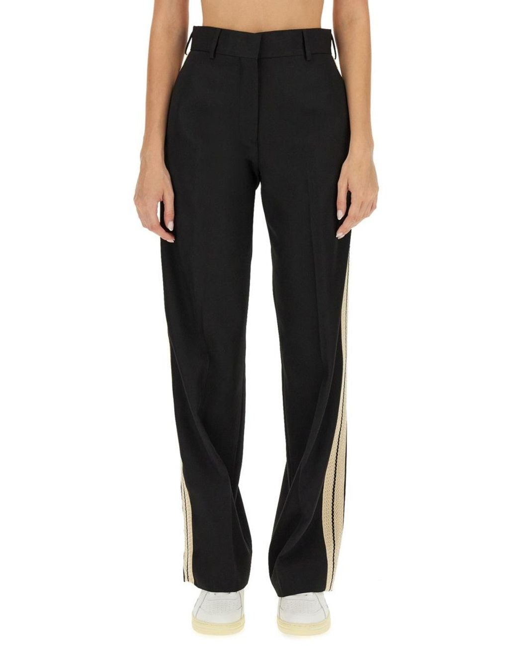 Palm Angels Black Wool Pants