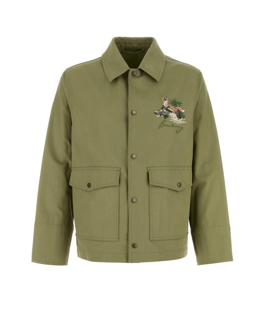 Burberry Green Cotton Jacket for men