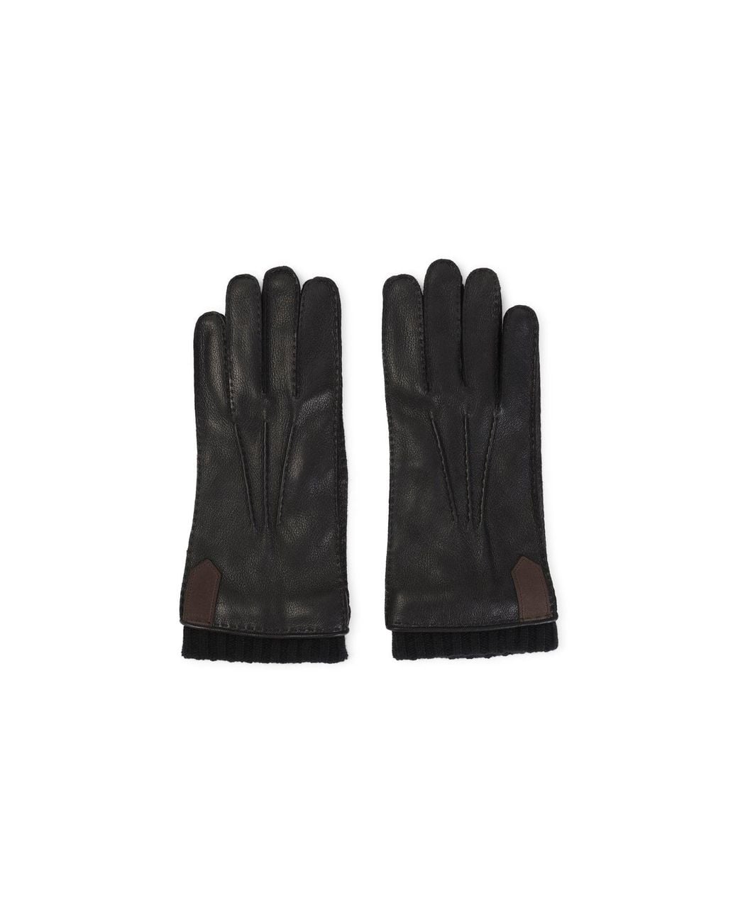 Canali Black Nero Gloves for men