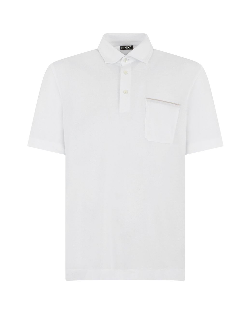 Zegna White Cotton Polo With Short Sleeves for men